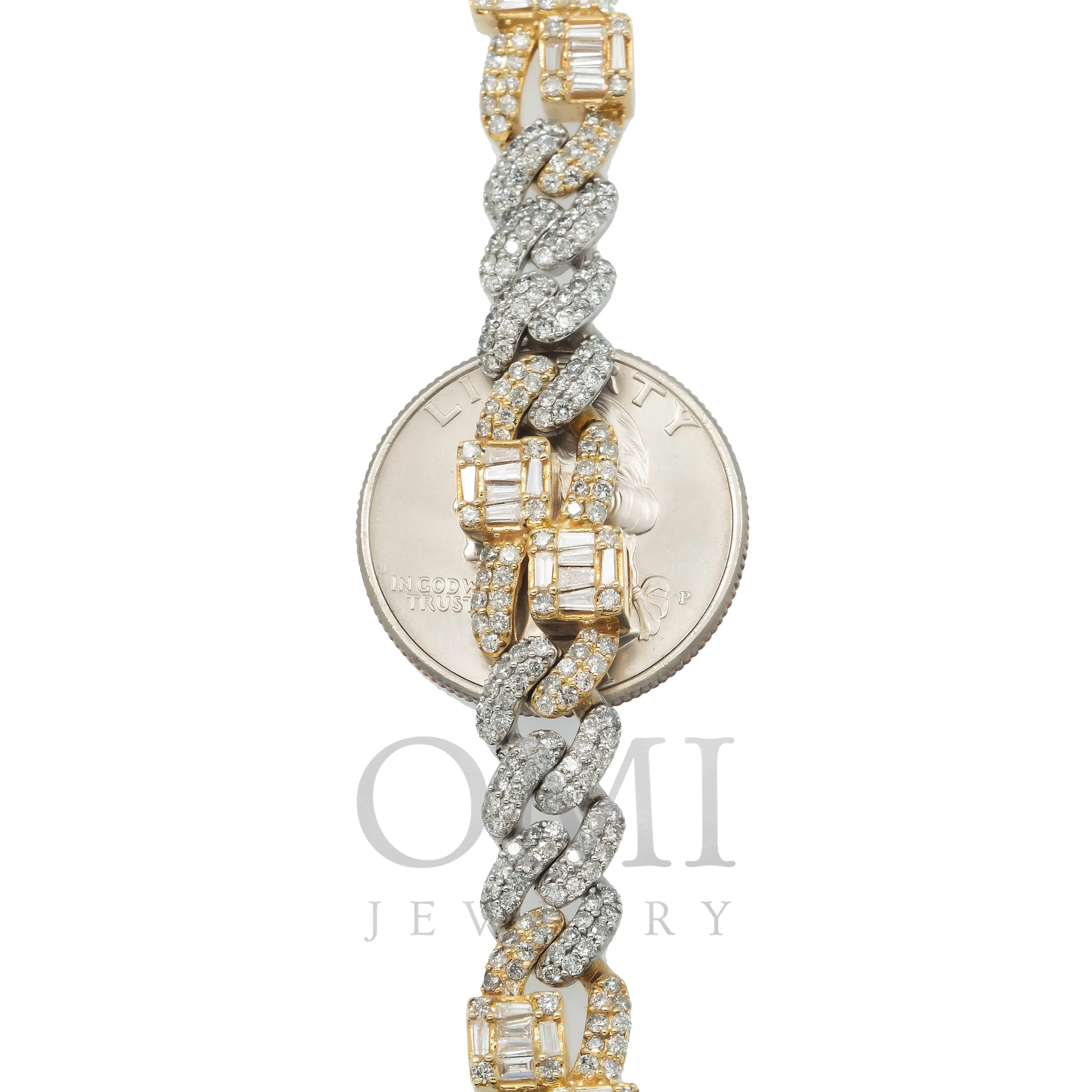 10K GOLD TWO-TONE DIAMOND INFINITY DESIGNER LINK CHAIN 19.46 CT