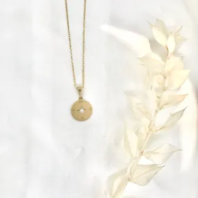 10k Yellow Gold Compass Necklace