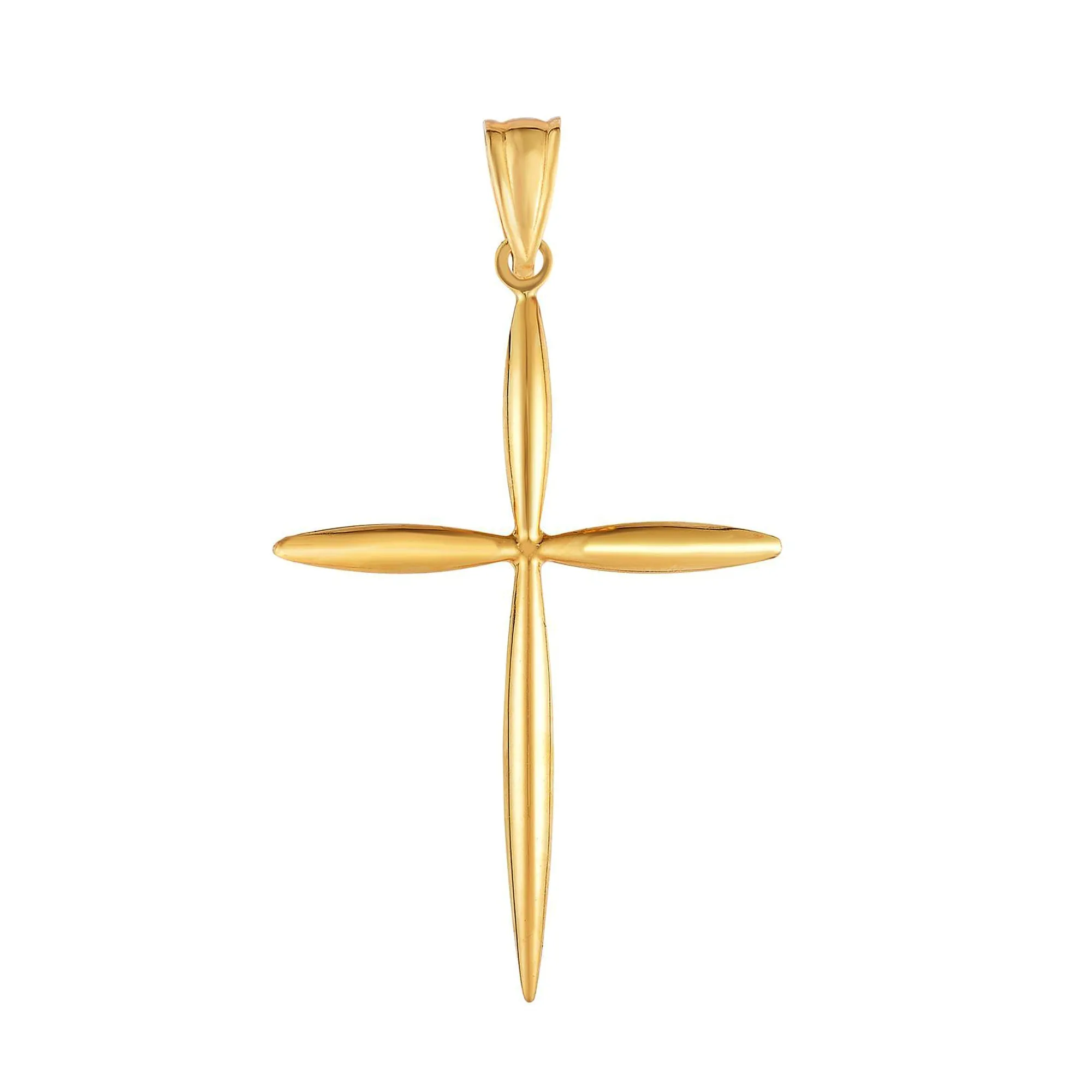 14k Yellow Gold Fancy Cross Pendant 23x40 mm