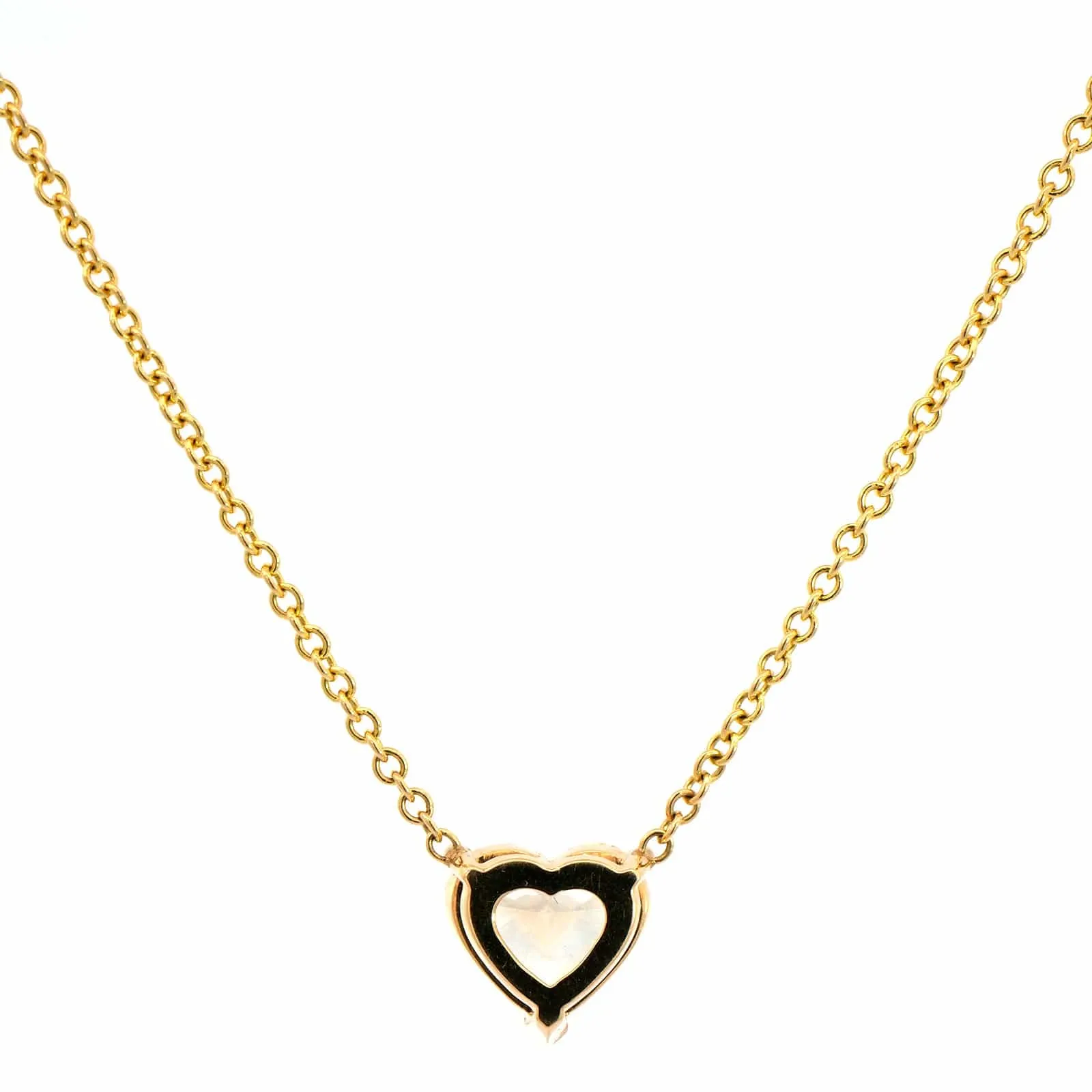 18K Yellow Gold Yellow Diamond Heart Pendant Necklace