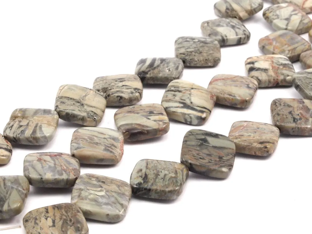 22mm Autumn Jasper Diamond Gemstone Beads 15.5 Inches Full Strand G393