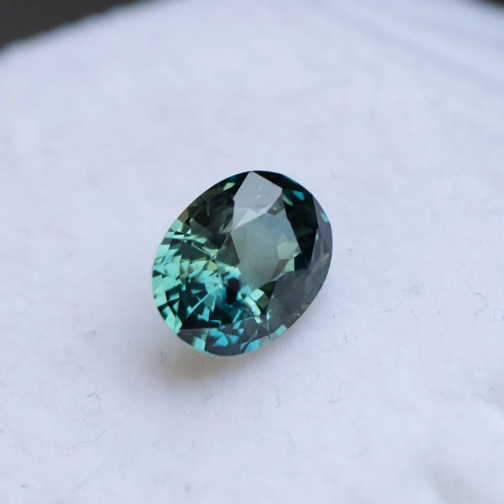 2.32CT OVAL MADAGASCAR SAPPHIRE, DEEP TEAL WITH GREEN, 8.7X6.7X4.5MM