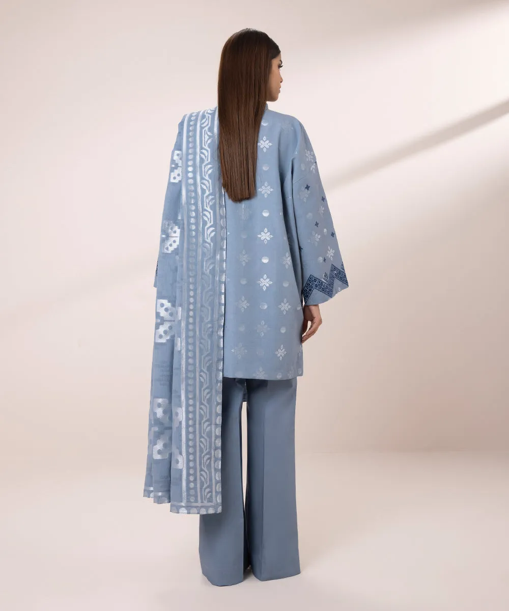 3 Piece - Embroidered Jacquard Suit