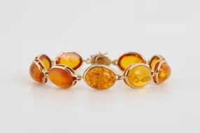 7" 14k Yellow Gold 83.34tcw Amber Bracelet (10.48g.)