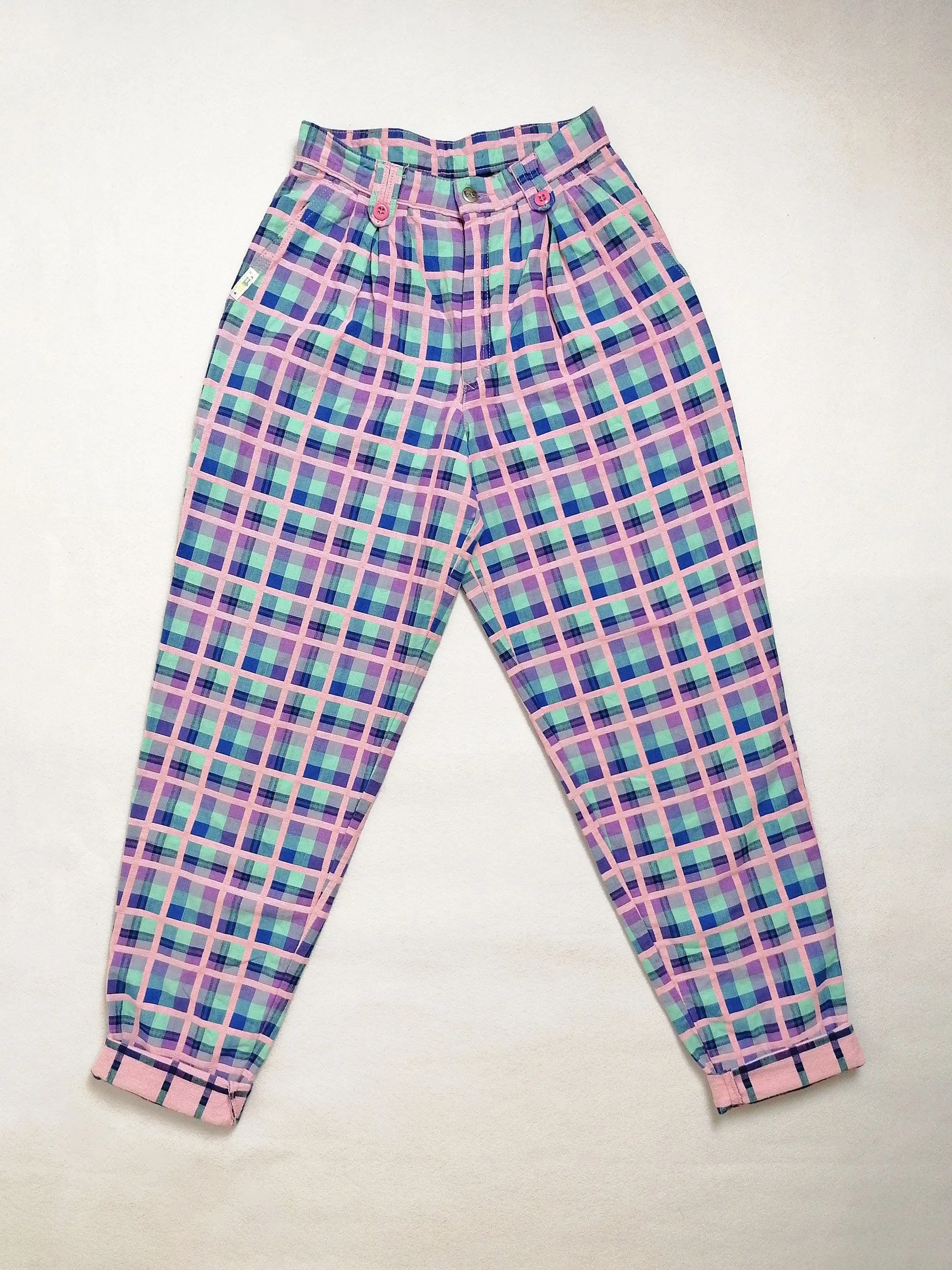 80's BARBARA FARBER High Waist Baggy Pants - size XS-S ( 23.5 waist)