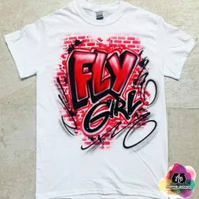 Airbrush Fly Girl Brick Shirt Design