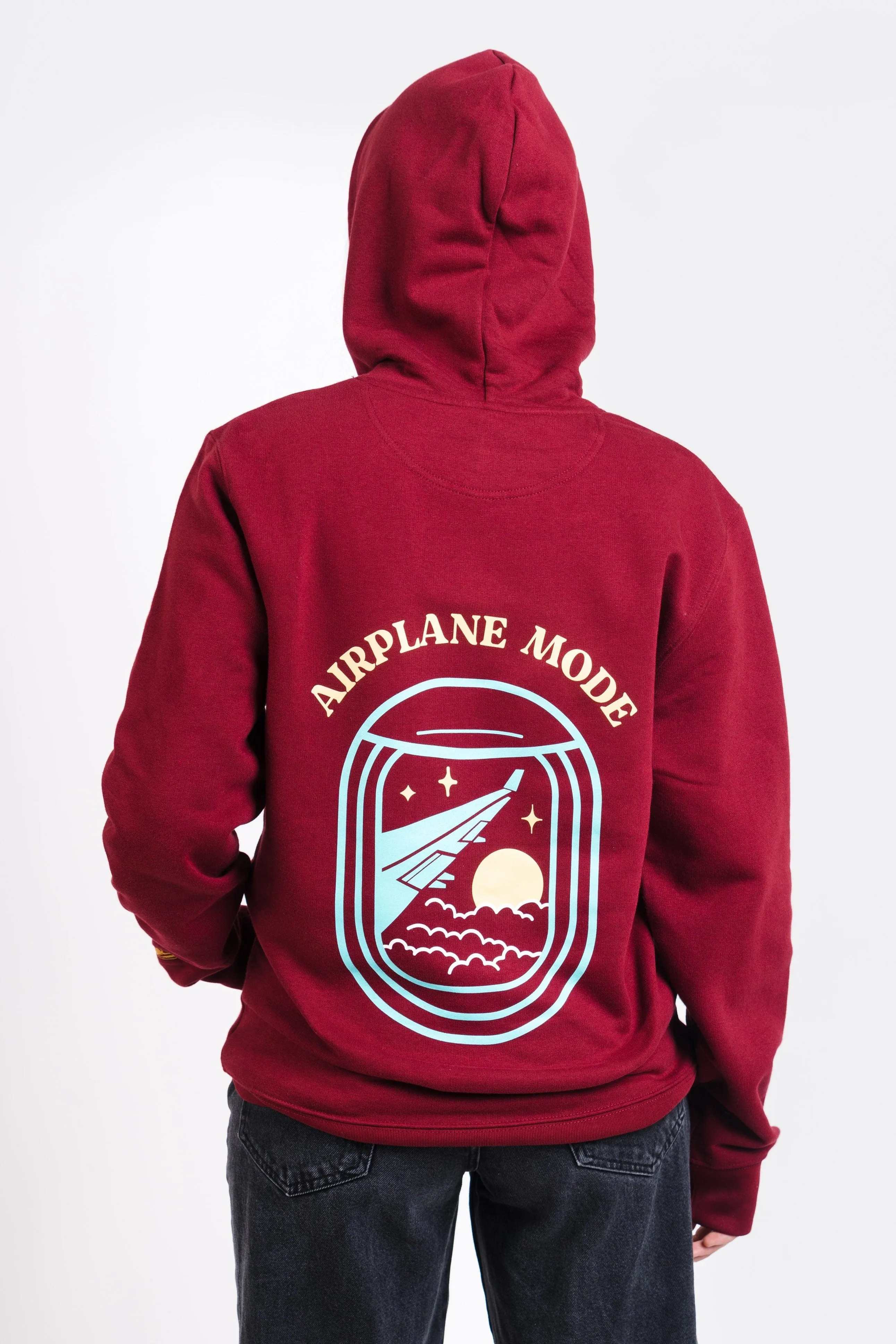 Airplane Unisex Organic Cotton Hoodie | Burgundy