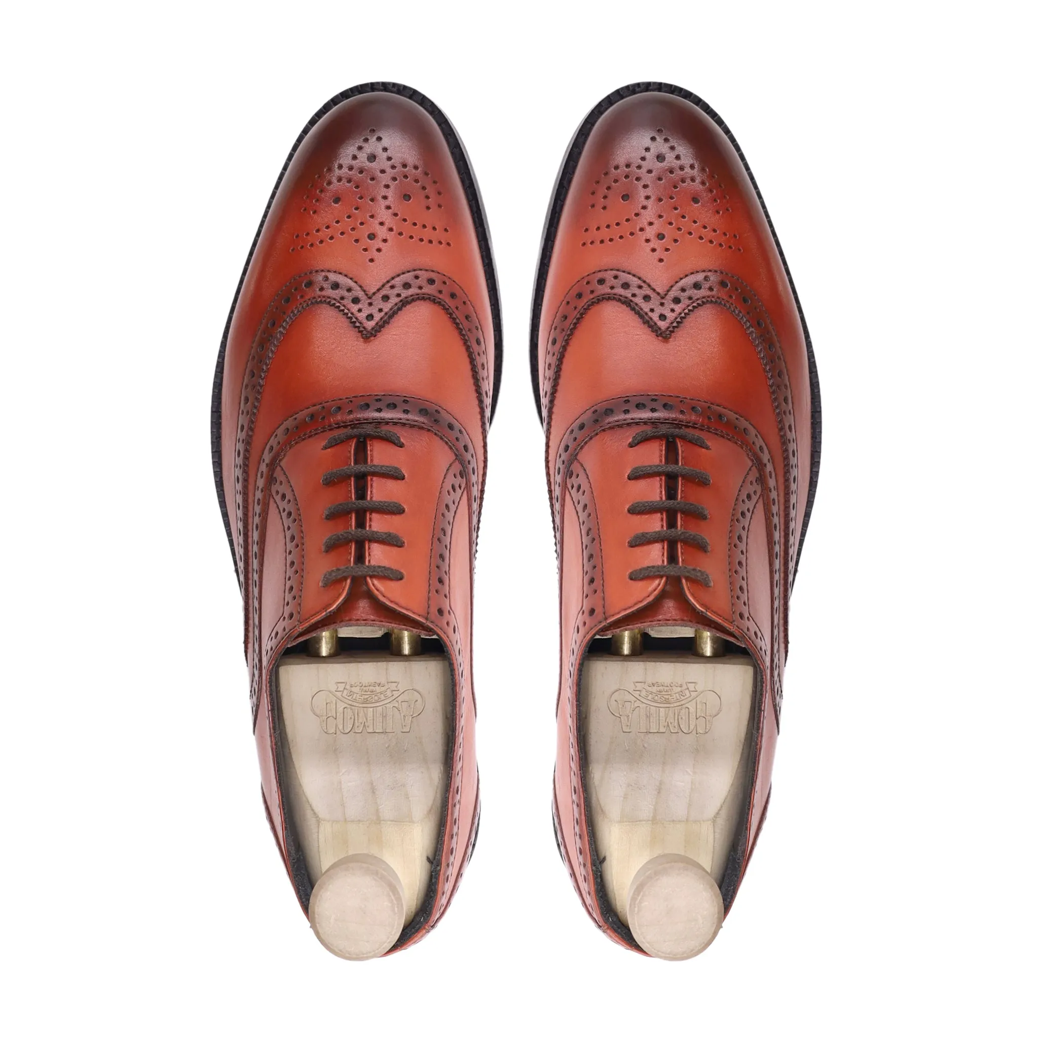 Ales - Men's Orange Tan Calf Leather Oxford Shoe