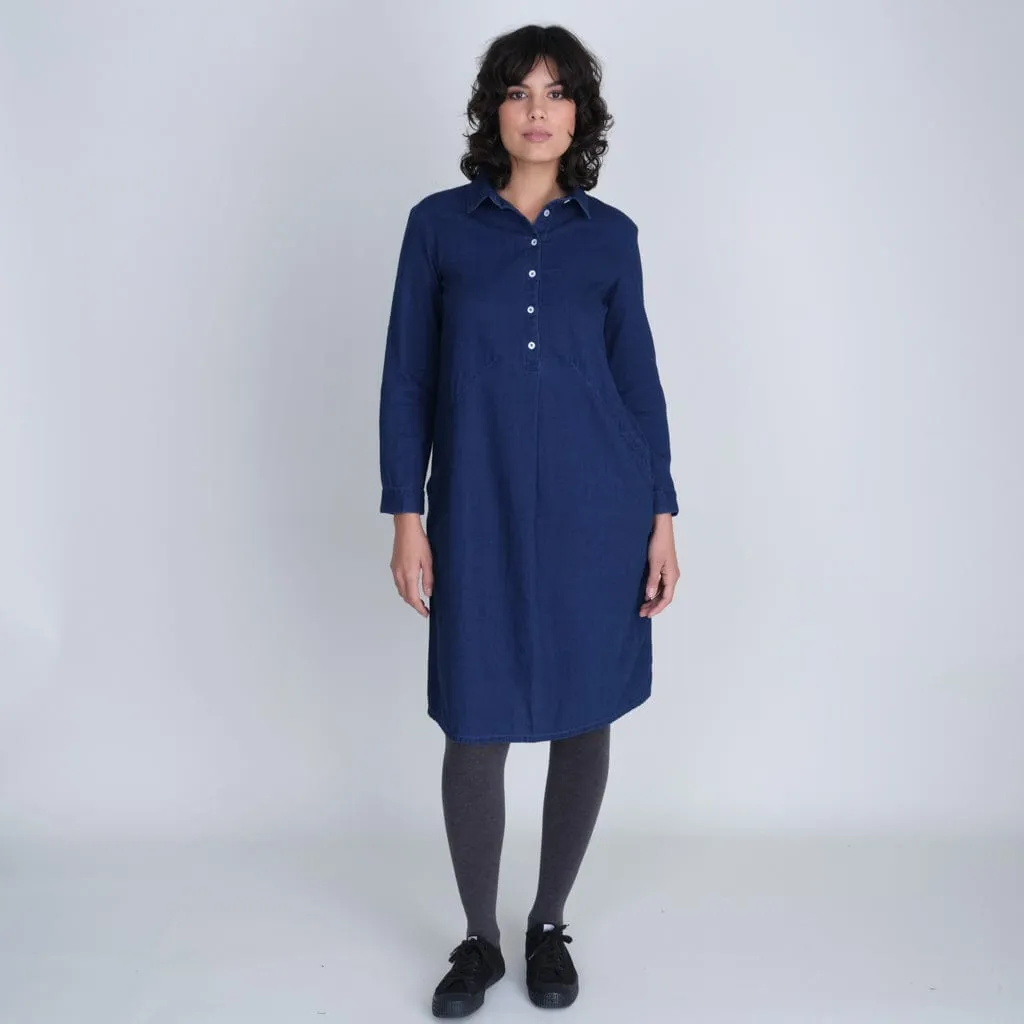 Alexa Cotton Shirt Dress | Denim