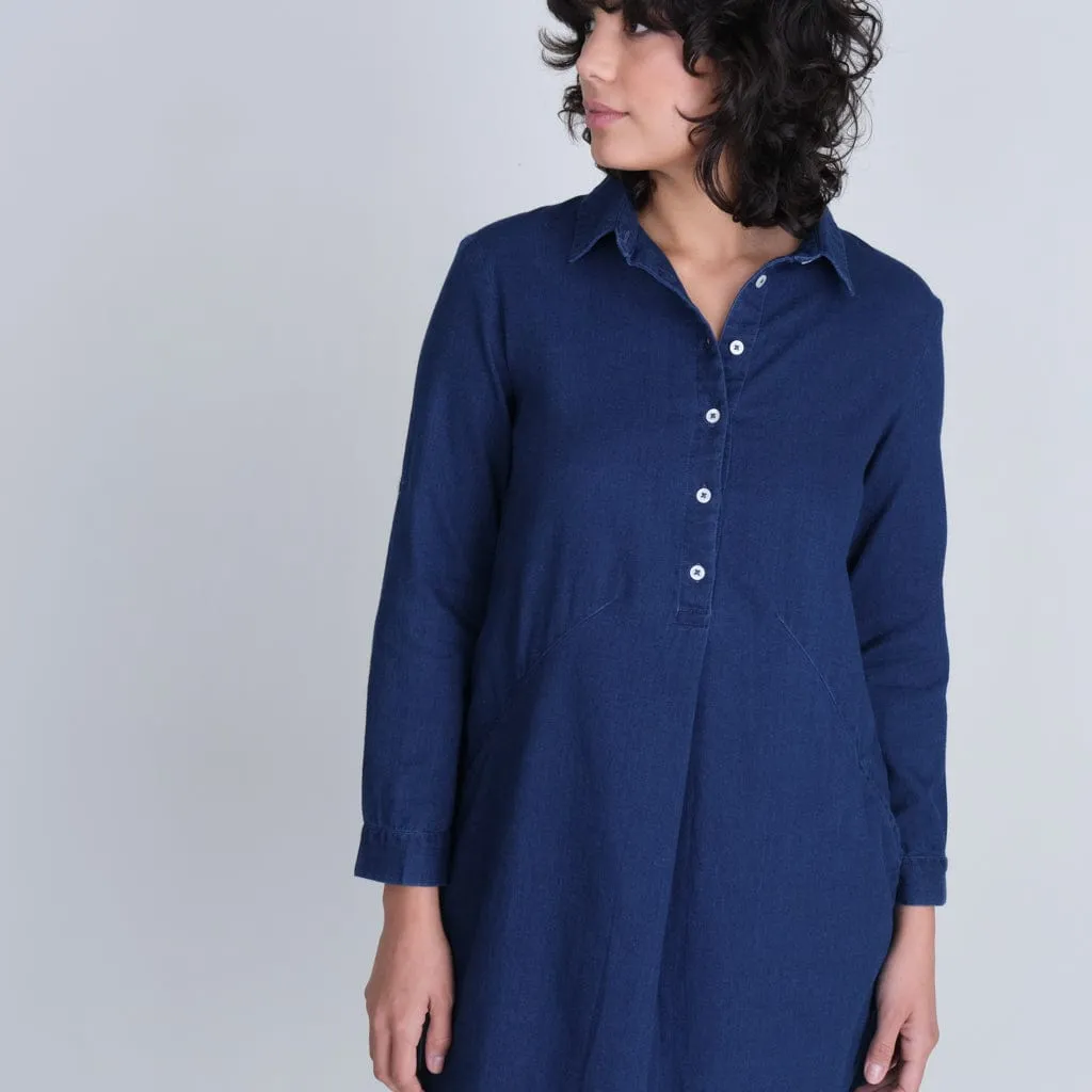 Alexa Cotton Shirt Dress | Denim