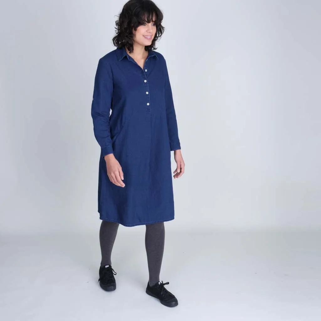 Alexa Cotton Shirt Dress | Denim