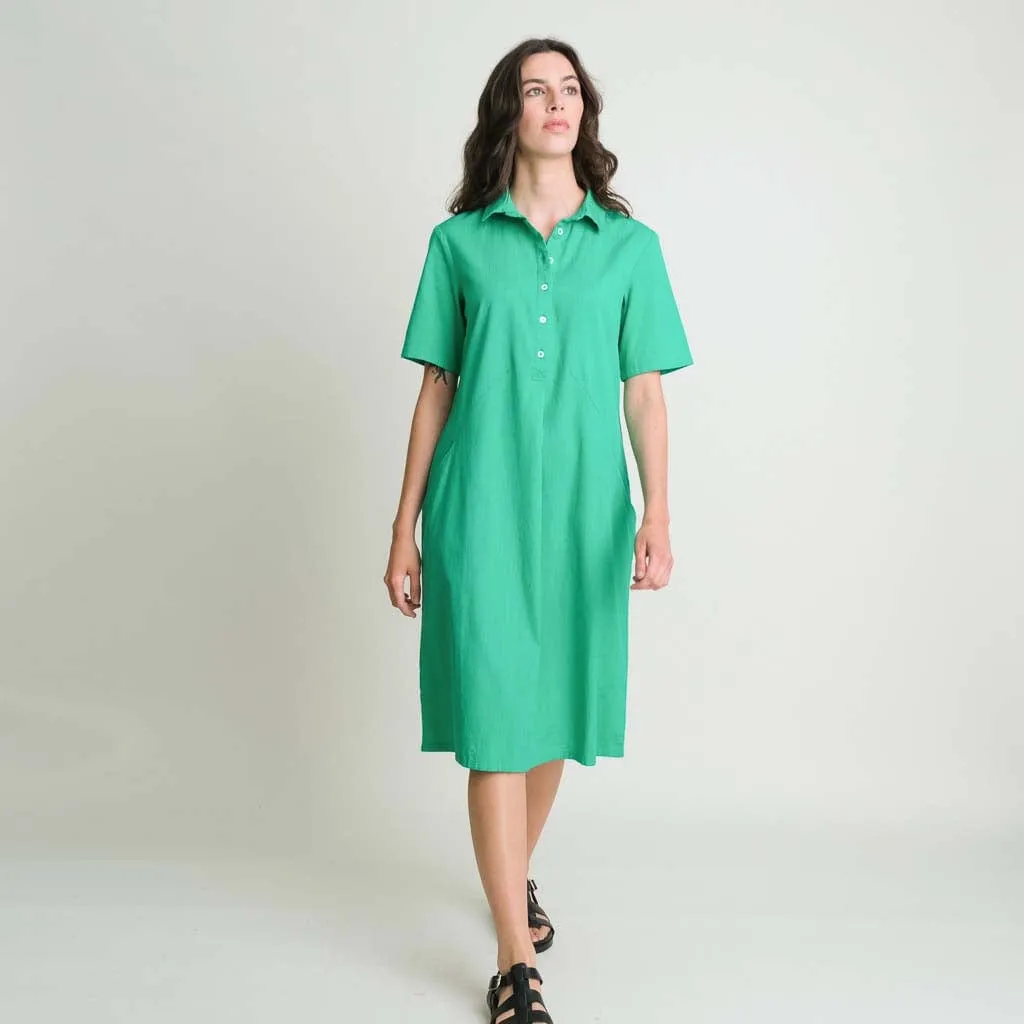 Alexa Linen & Cotton Shirt Dress | Mint