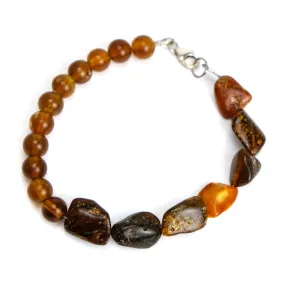 Amber Bracelet with Sterling Silver Trigger Clasp