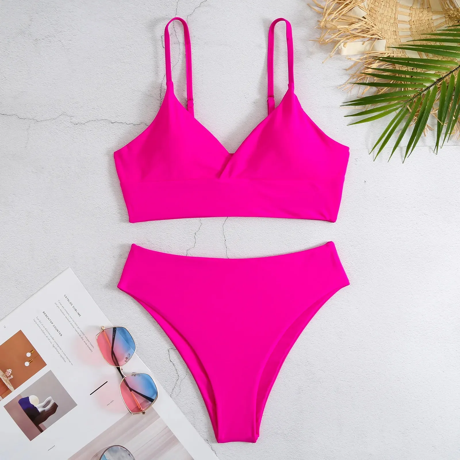 Amy Solid High Waist Bikini