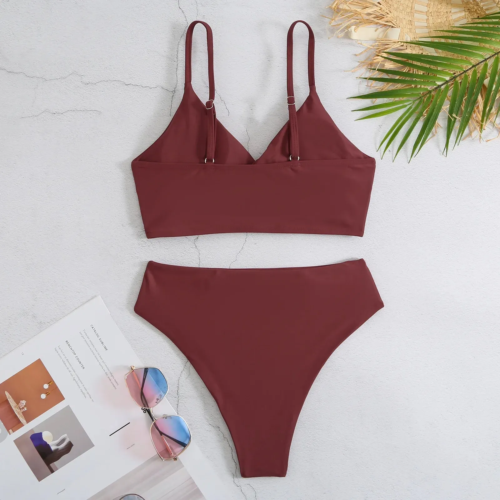 Amy Solid High Waist Bikini