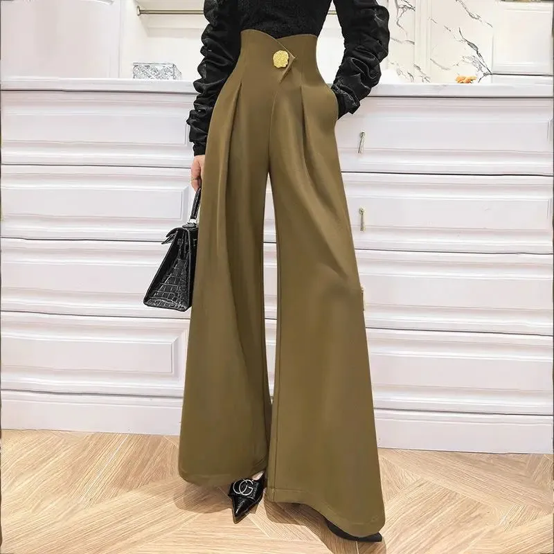 Années 40 Pantalon Large Taille Haute Hollywood