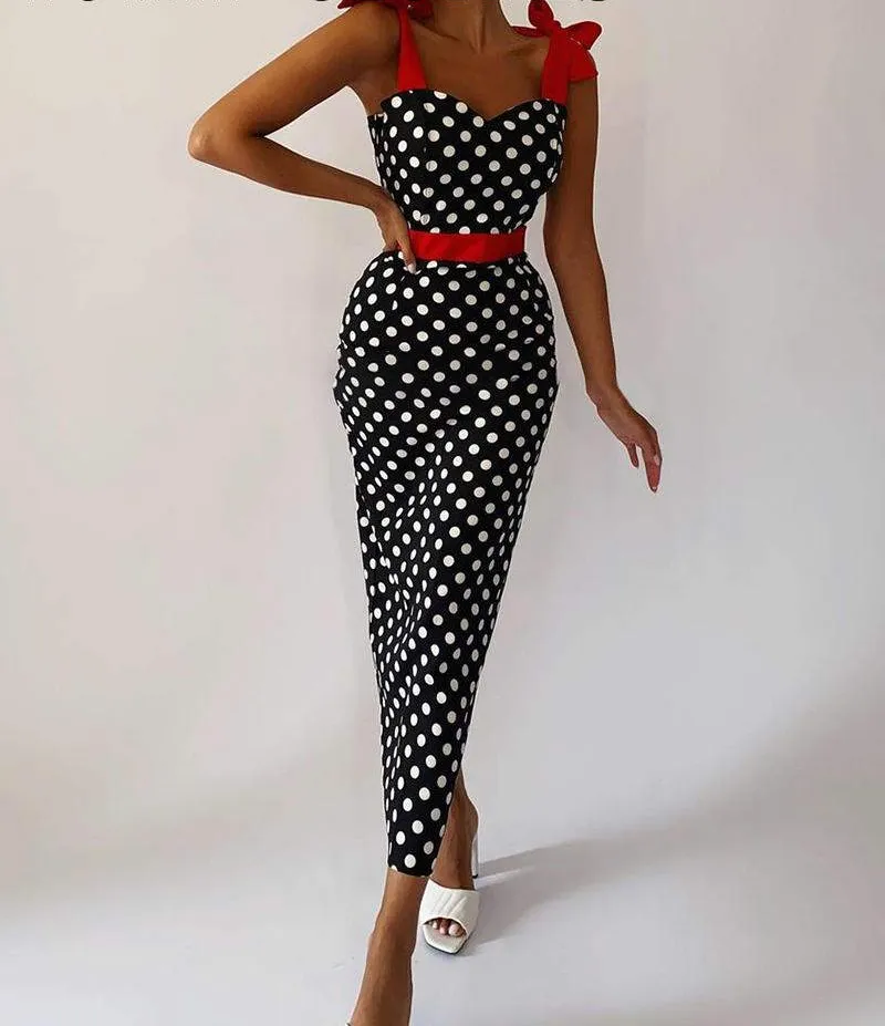 Années 50 Robe Bustier A Pois Pin Up Lucille