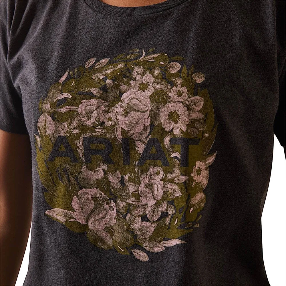 Ariat Women's Floral T-Shirt Charcoal Heather