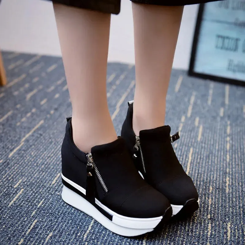 Ashore Shop Women Wedges Ankle Boots Platform Thick Bottom Shoes