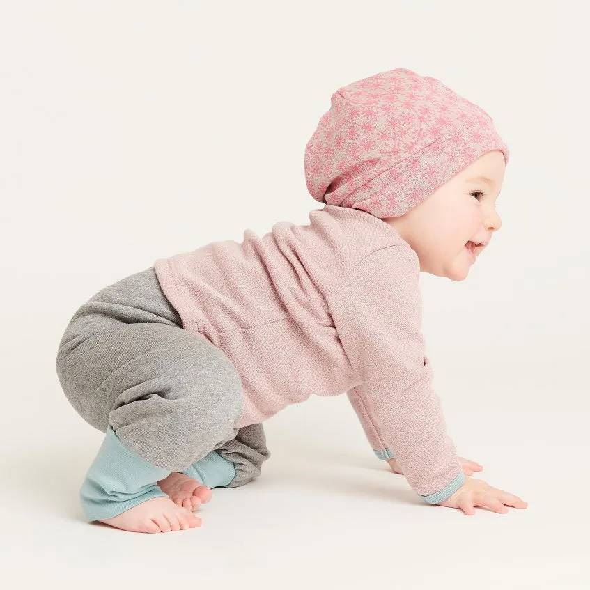 Baby sweat pants with pockets "Sweat Grey/Dandelion Pink"