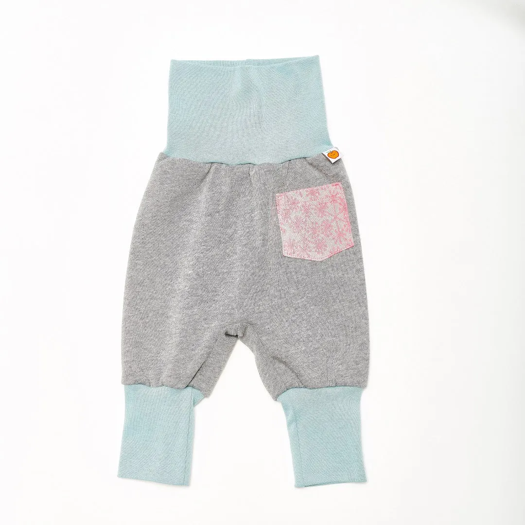 Baby sweat pants with pockets "Sweat Grey/Dandelion Pink"