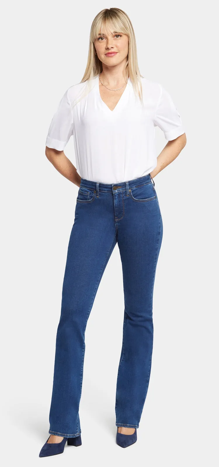 Barbara Bootcut Jeans Mediumblauw Premium Denim | Quinn