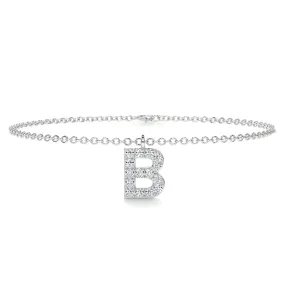 Barbara Letter Diamonds Bracelet   (0.15 Carat) -18K White Gold