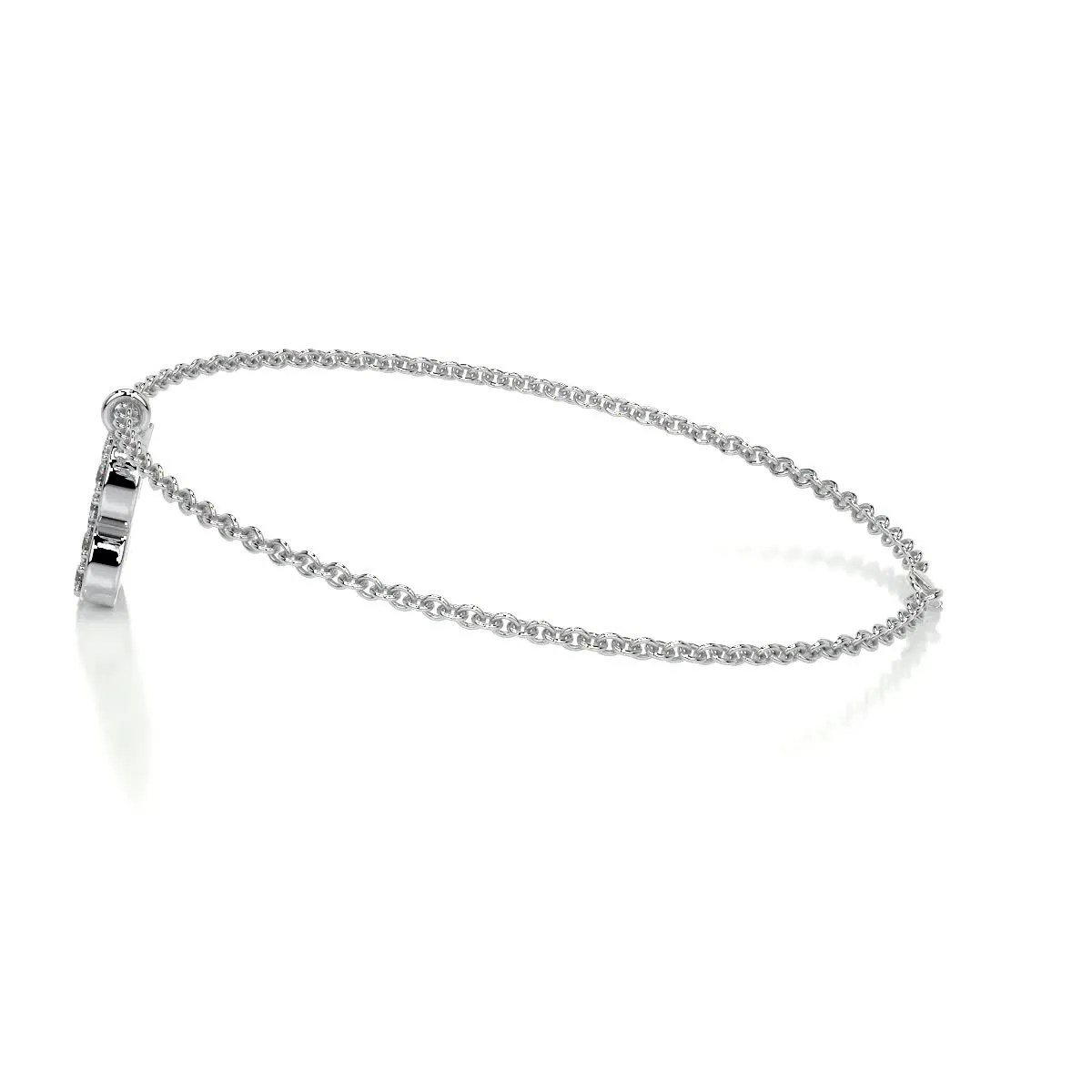 Barbara Letter Diamonds Bracelet   (0.15 Carat) -18K White Gold