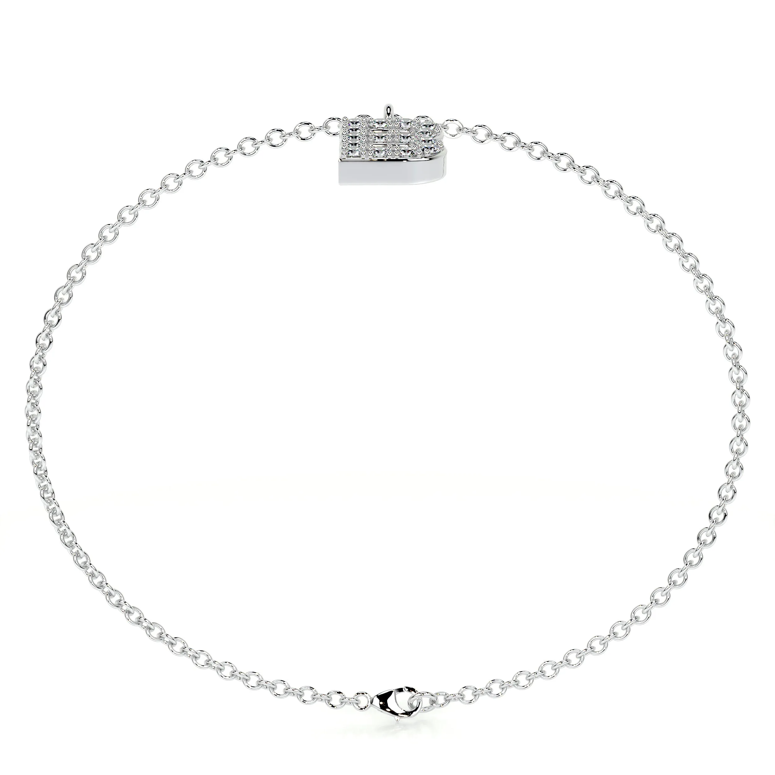 Barbara Letter Diamonds Bracelet   (0.15 Carat) -18K White Gold