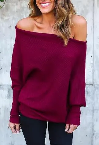 Bat Sleeve Knit Top