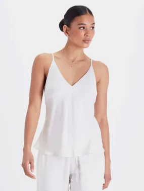 Bias Cut Lightweight TENCEL Modal Vegan Silk Camisole | Snow White