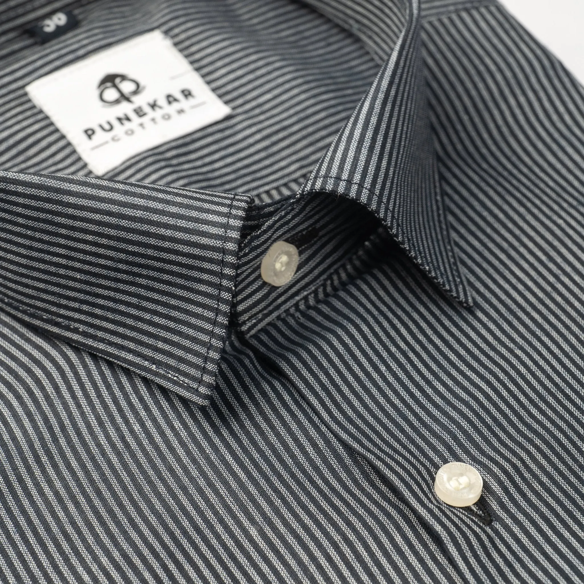 Black Color Lining Paper Cotton Shirts For Men