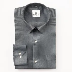 Black Color Lining Paper Cotton Shirts For Men