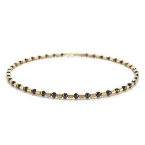 Black Diamond with Gold Barrels Necklace