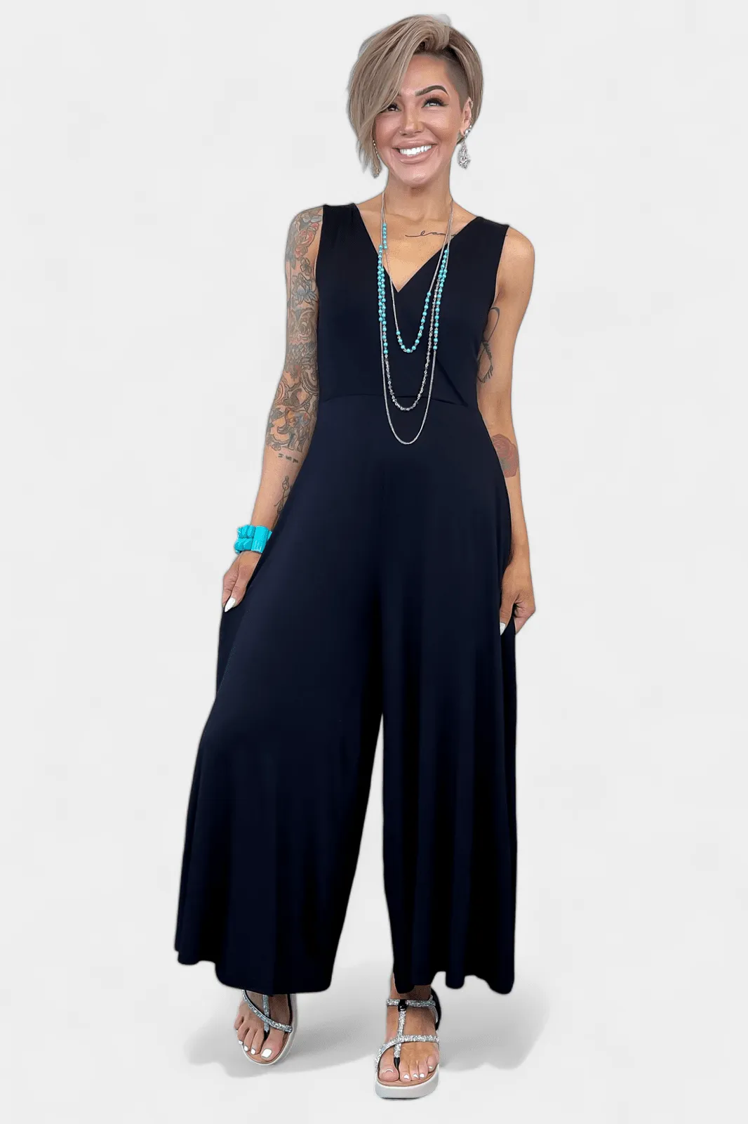 Black Sleeveless Jumpsuit