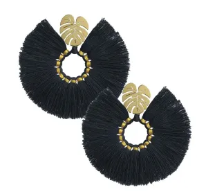 Black Wild Flower Earrings