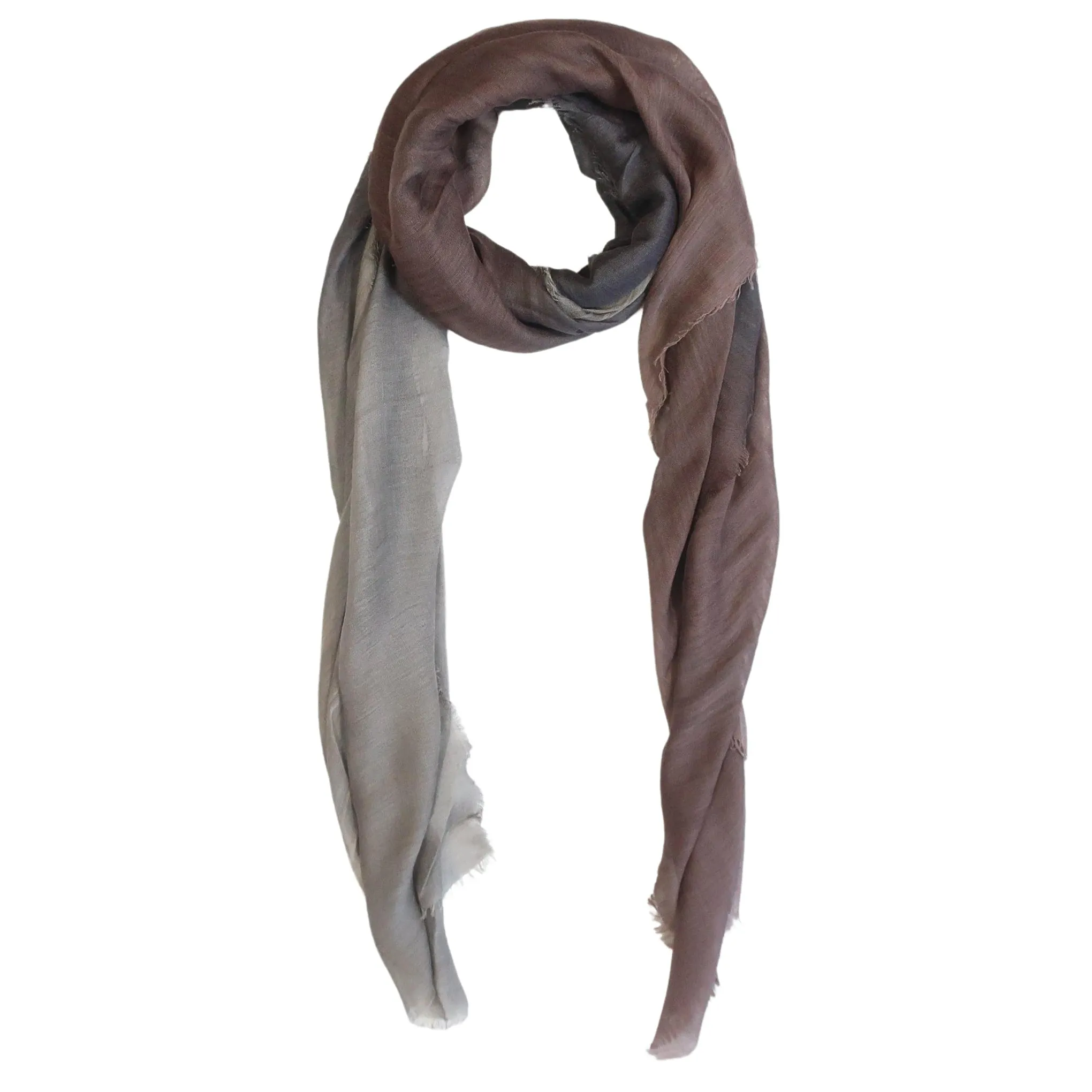 Blue Pacific Dream Cashmere and Silk Scarf in Desert Taupe 47 x 37