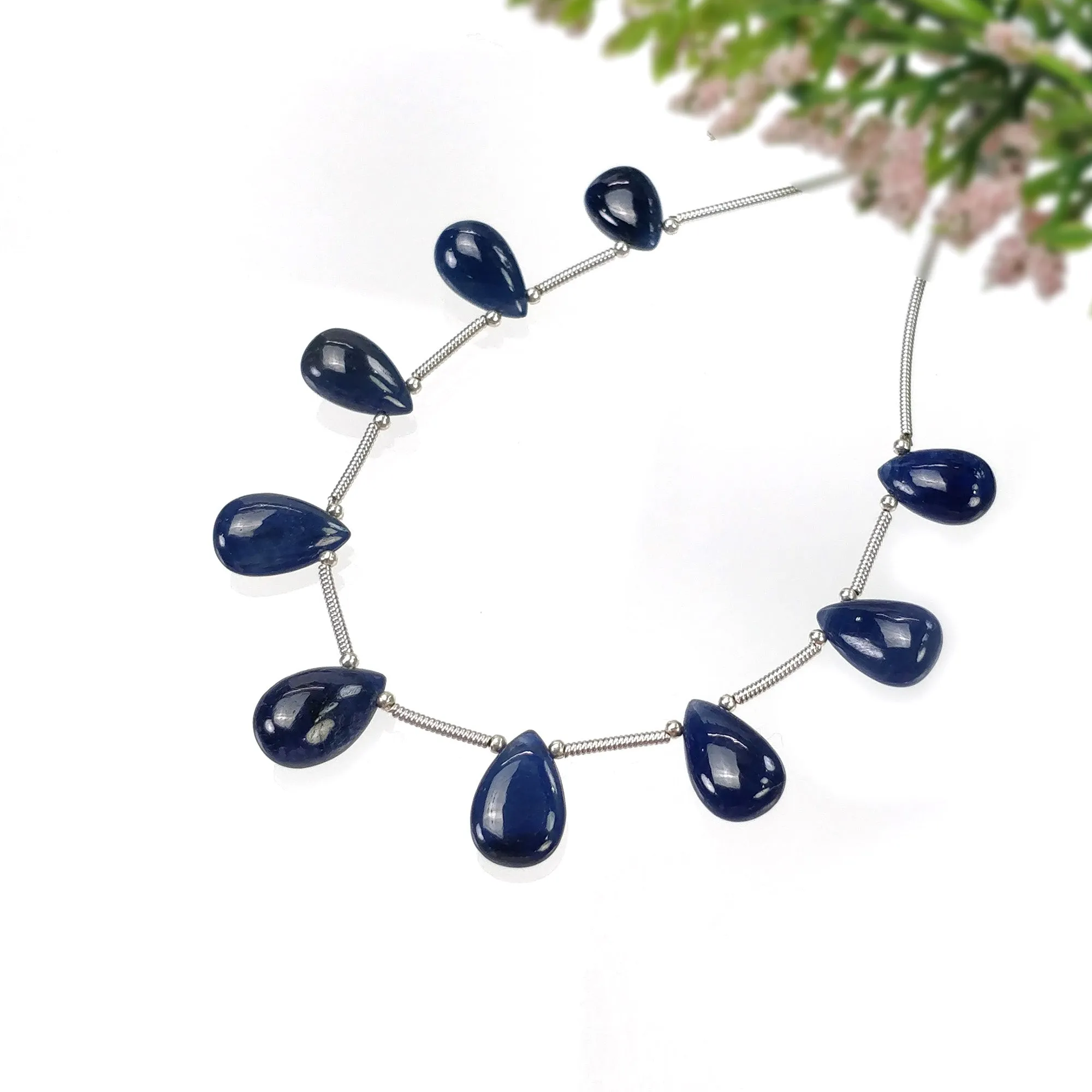 BLUE SAPPHIRE Gemstone Loose Beads : 41.55cts Natural Untreated Sapphire Plain Almond Beads 11*7.5mm - 12.5*8.5mm