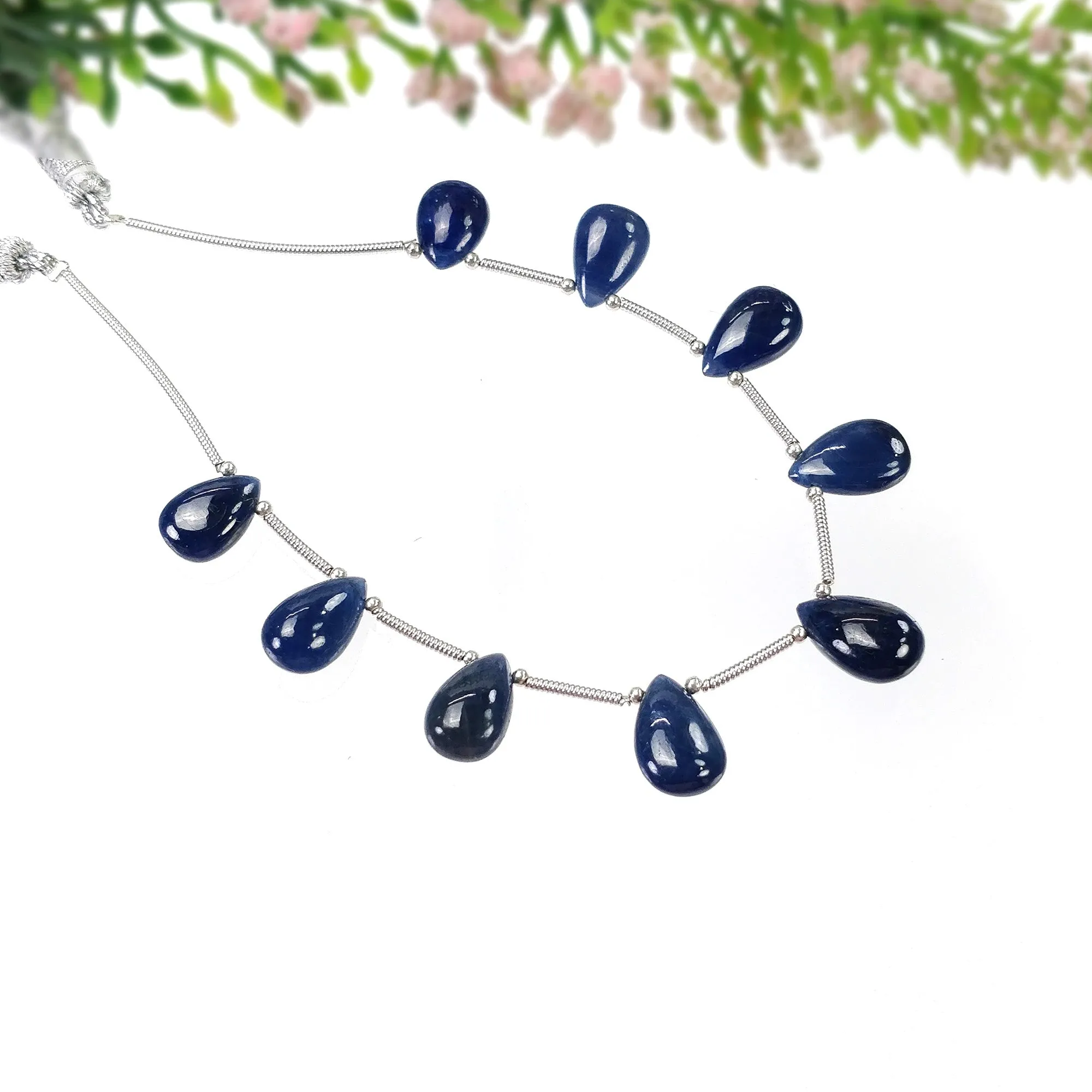 BLUE SAPPHIRE Gemstone Loose Beads : 41.55cts Natural Untreated Sapphire Plain Almond Beads 11*7.5mm - 12.5*8.5mm