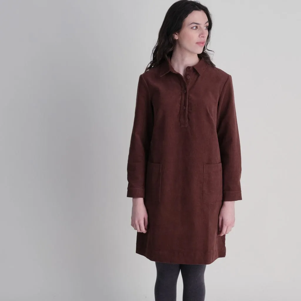 Bonnie Cotton Cord Shirt Dress | Cacao