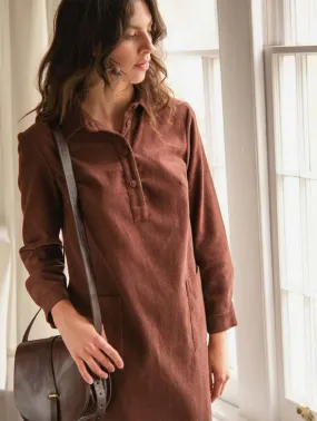 Bonnie Cotton Cord Shirt Dress | Cacao