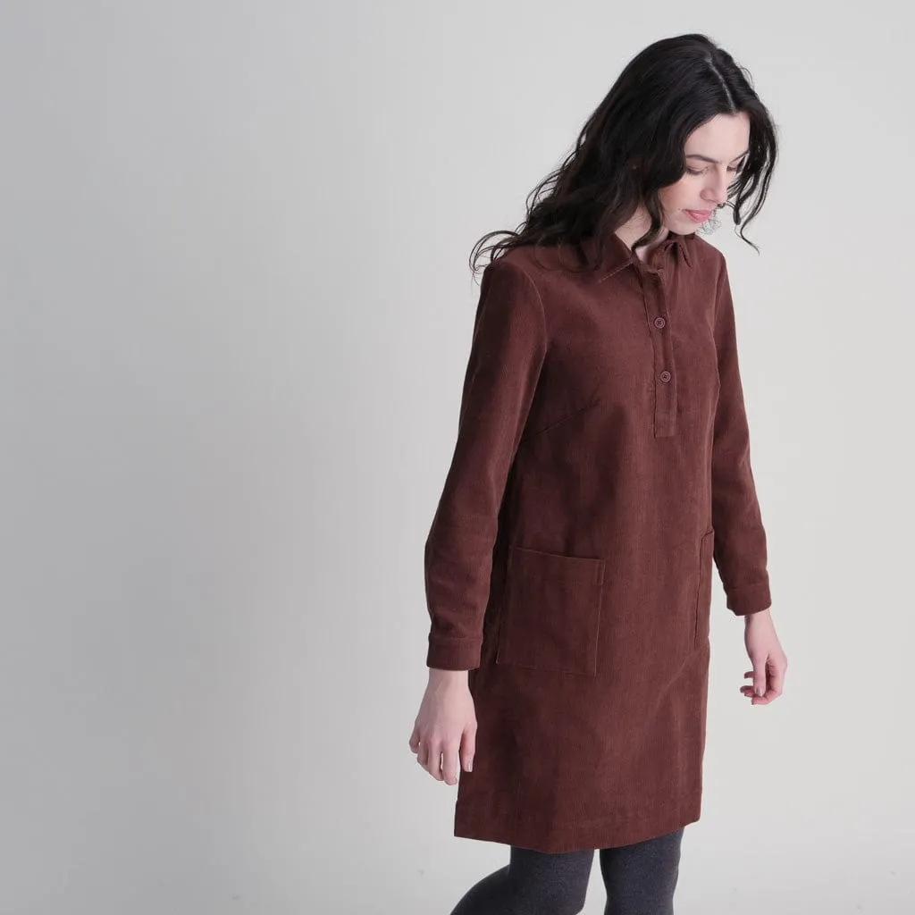 Bonnie Cotton Cord Shirt Dress | Cacao