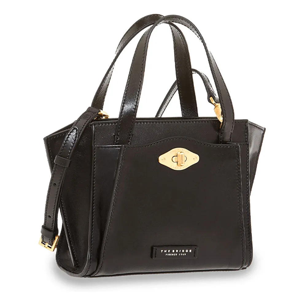 Borsa Donna a Mano e Tracolla THE BRIDGE linea Barbara in Pelle Nera