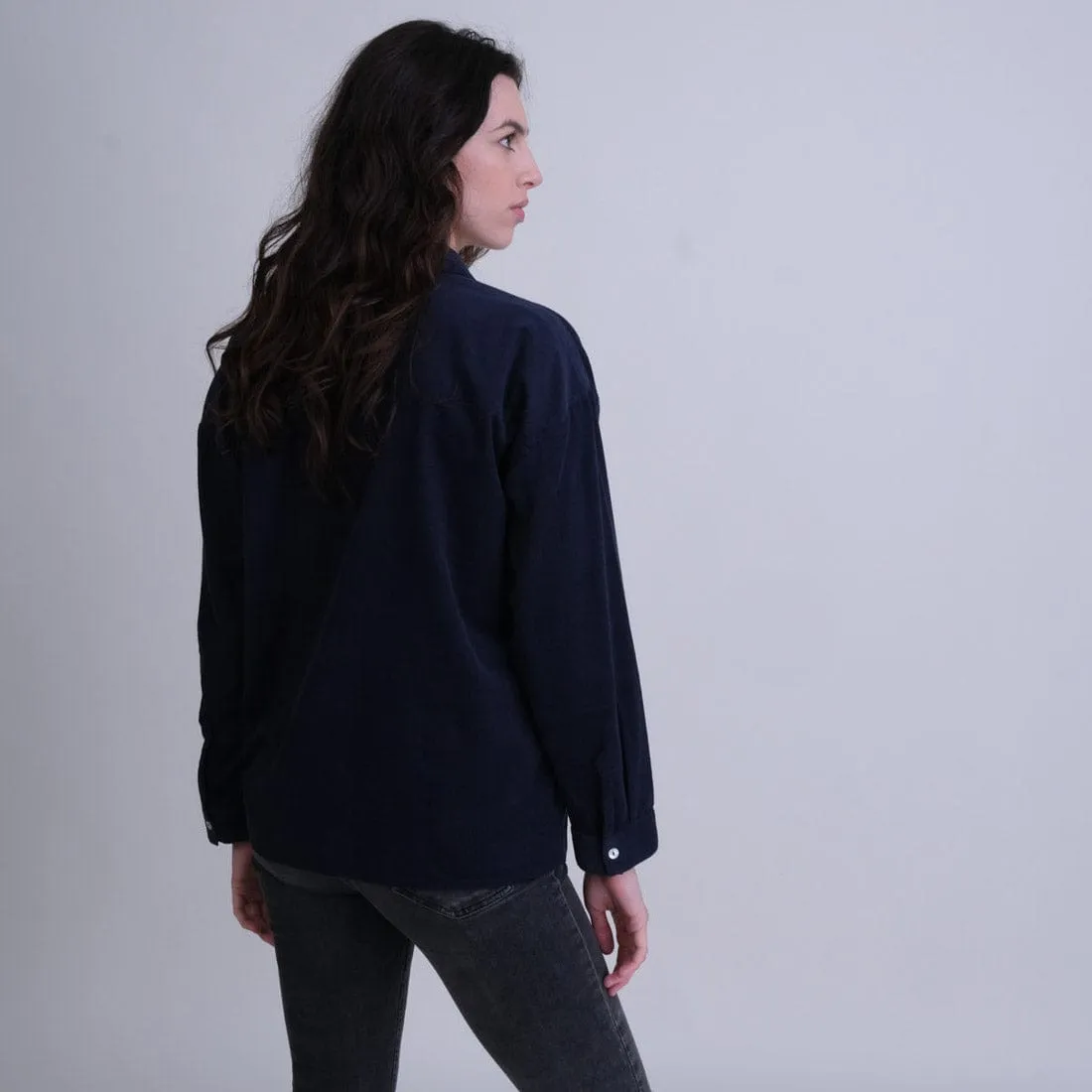 Calla Cotton Cord Shirt | Navy