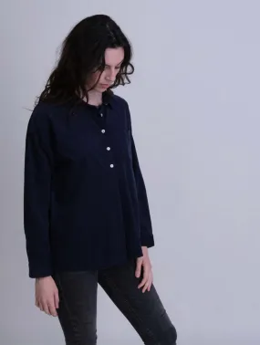 Calla Cotton Cord Shirt | Navy