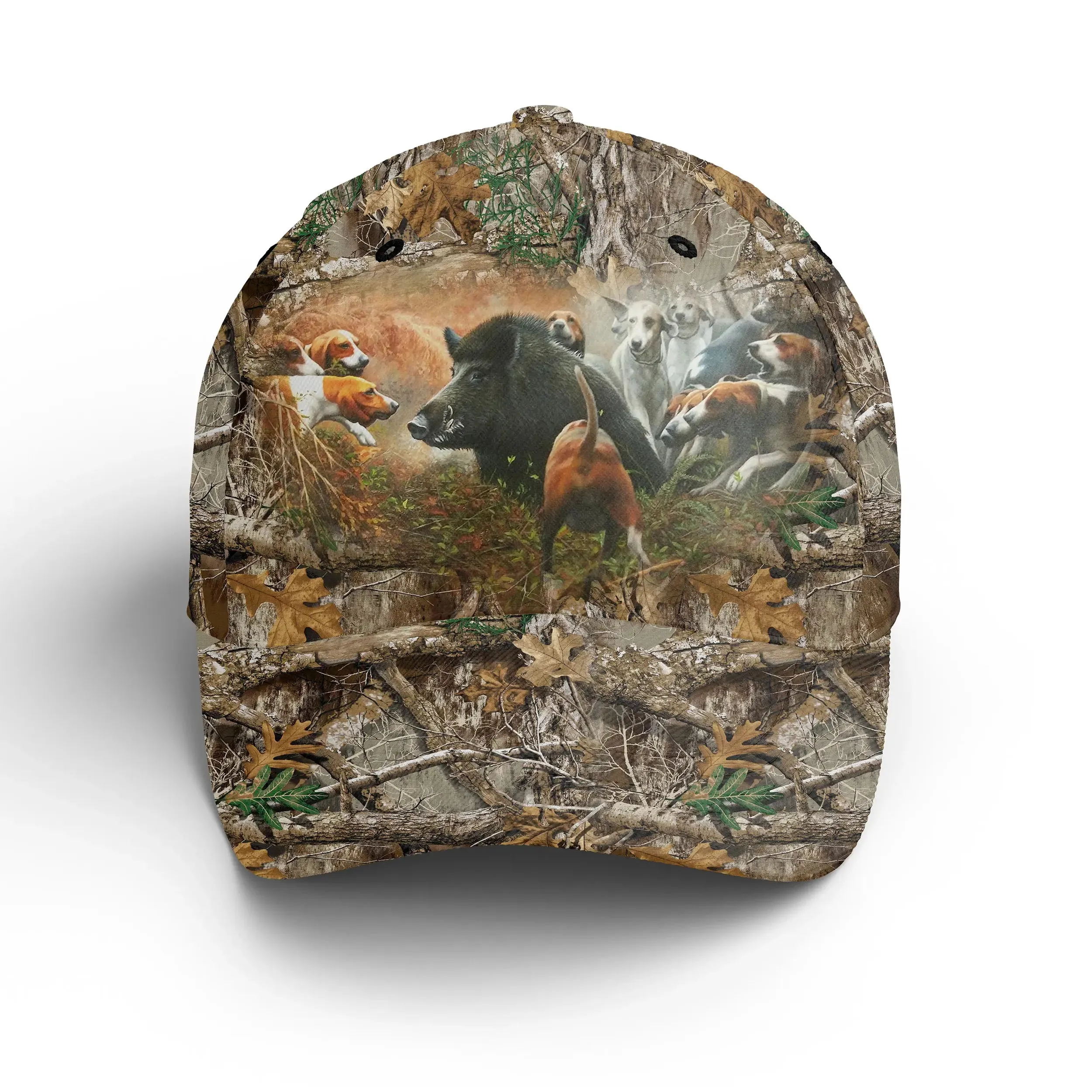 Casquette Camouflage Chasse Aux Sangliers Aux Chiens Courants, Chien Poitevin, Idée Cadeau Chasseur - CT12082224