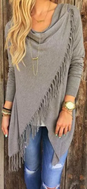 Casual Tassel Fringe Coat