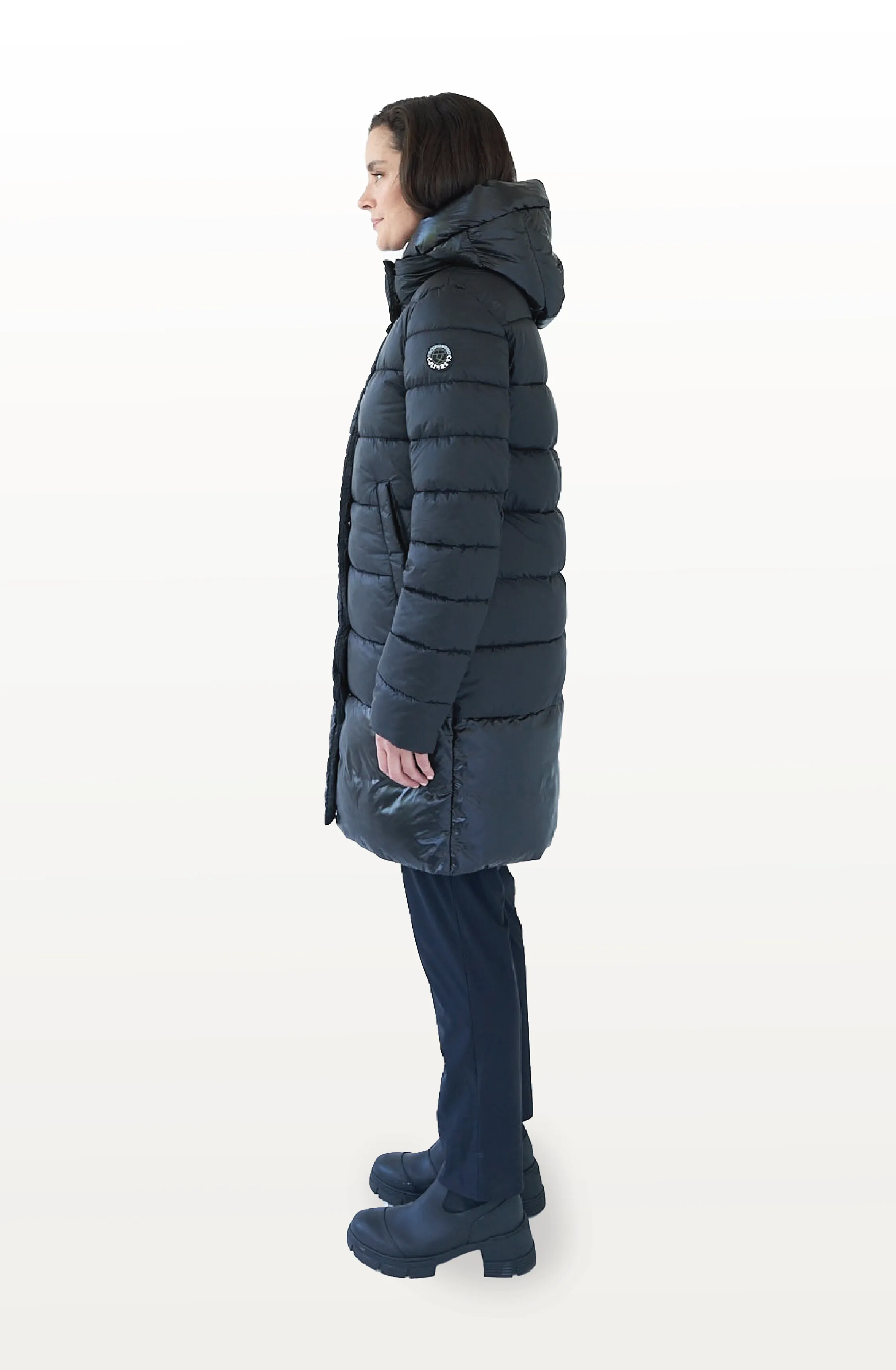 Chepstow Recycled Vegan Long Puffer Jacket | Black