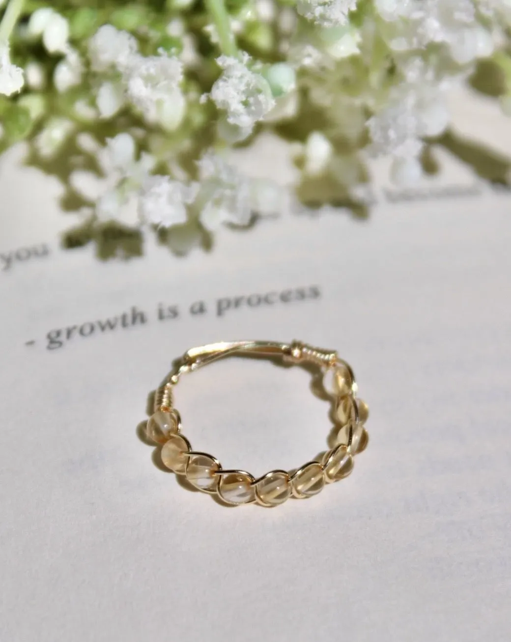 Citrine Braided Wire Ring