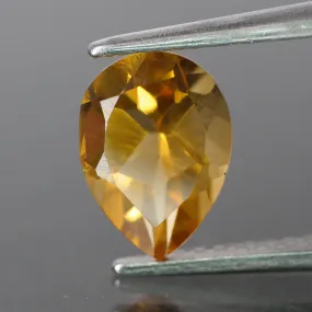 Citrine | natural, pear cut 8x6mm, VS, *1ct